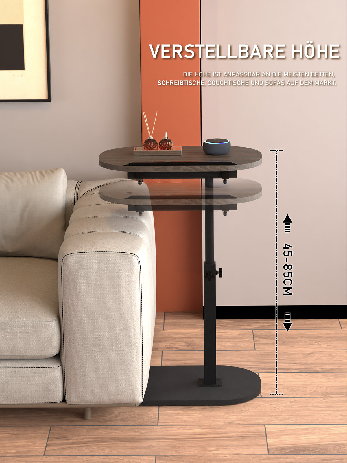 Beistelltisch C Form mit 360° Drehfunktion
