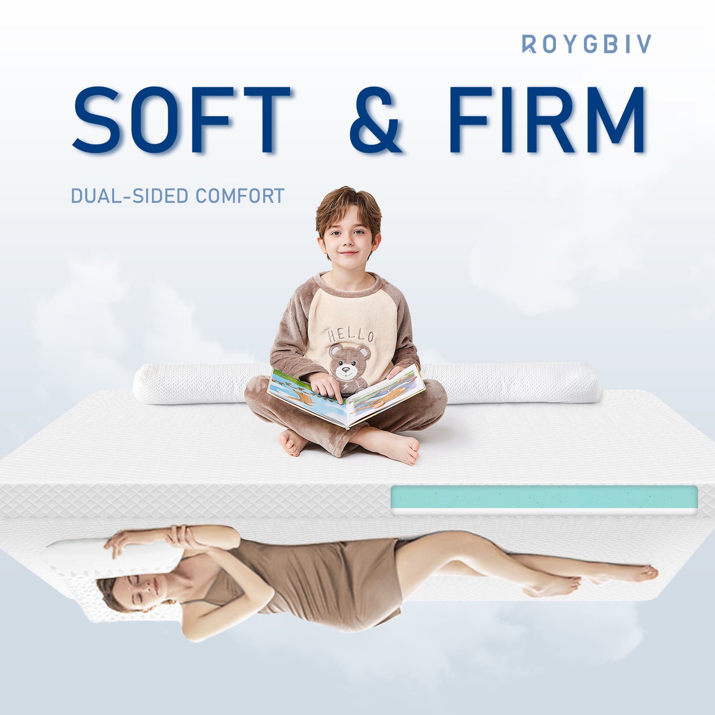 Topper Matratzentopper Gel für Komfort und Druckentlastung 7 cm hoch Bett Topper mit H2/H3 Härte