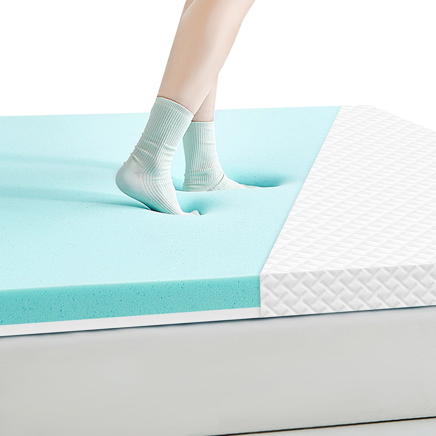 Topper Matratzentopper Gel für Komfort und Druckentlastung 7 cm hoch Bett Topper mit H2/H3 Härte