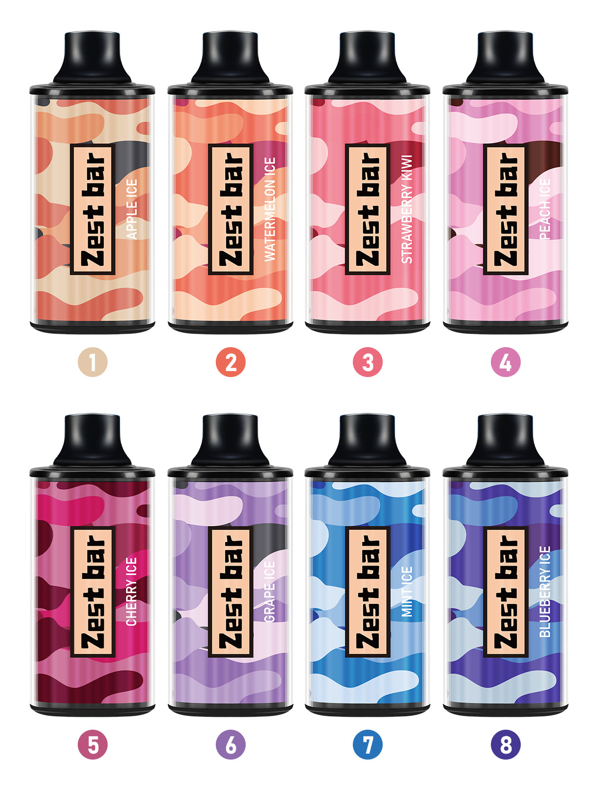 【2025 new DIY】 Zest Bar 0mg/ml, 8000 puffs, Disposable electronic cigarette