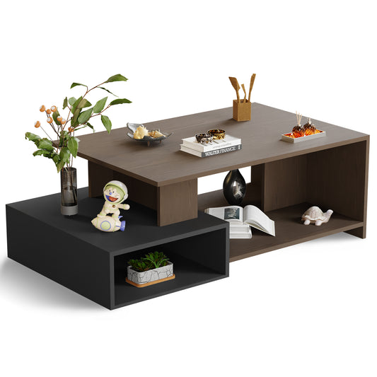 Couchtisch Wohnzimmertisch, Coffee Table mit offener Stauraum, Sofatisch holz