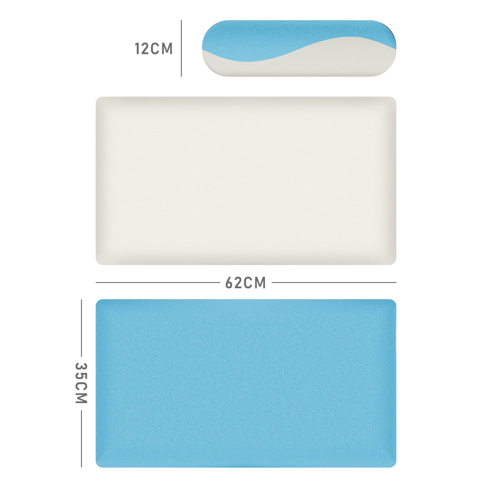 Nackenstützkissen Memory Foam Kissen, Orthopädisches Kissen, 12cm Höhe Kopfkissen Seitenschlafer, Ruckenschlafer, Bauchschlafer, für Allergiker geeignet