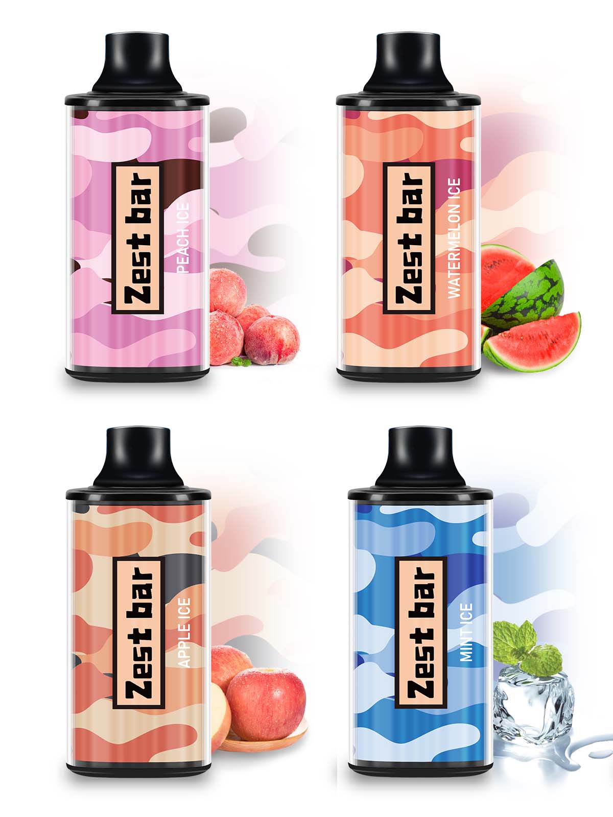 Zest Bar 0mg/ml, 8000 puffs, Disposable electronic cigarette, 4pcs/case